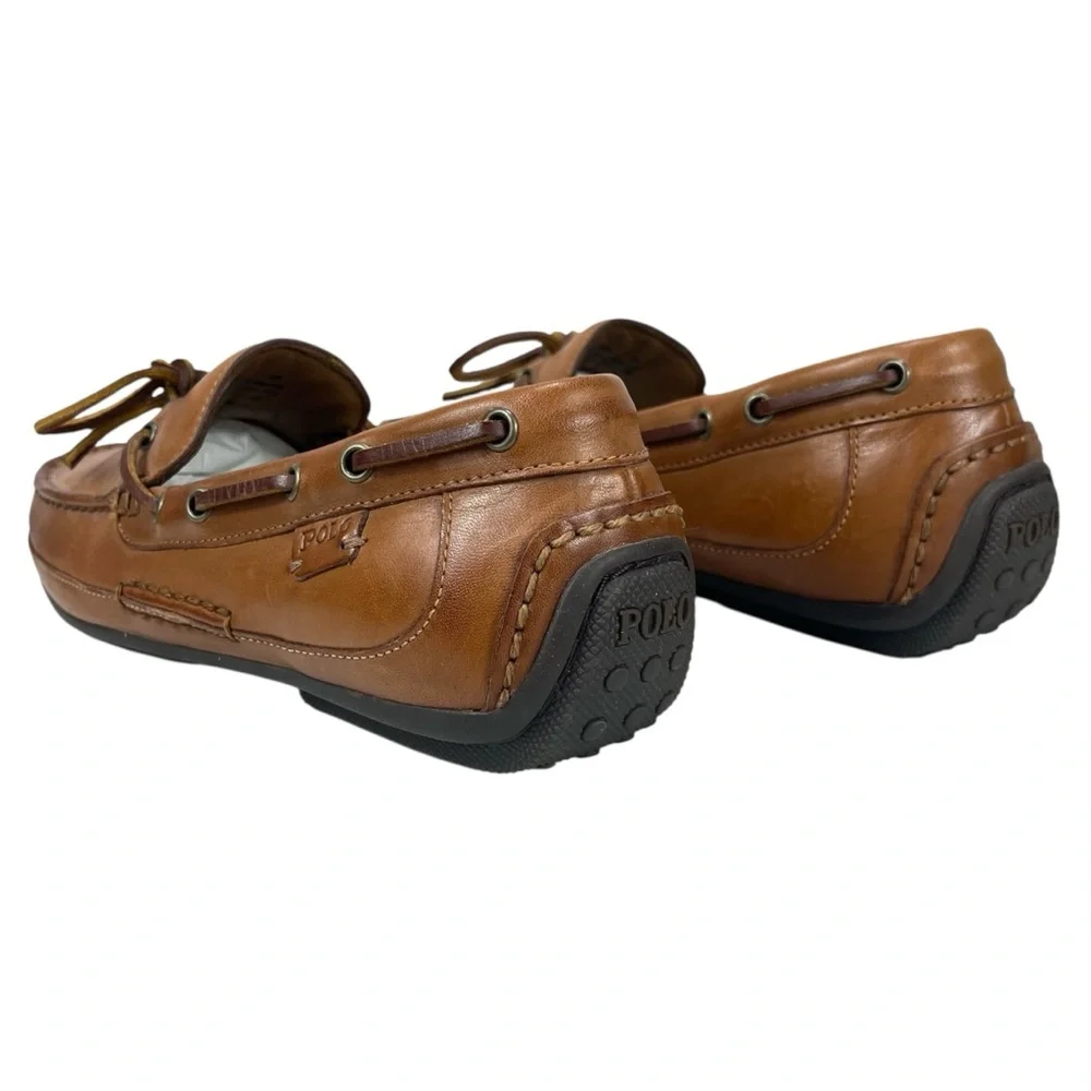 Polo Ralph Lauren Men‎ 9D Brown Leather Boat Loafer Driving Moccasin Shoes